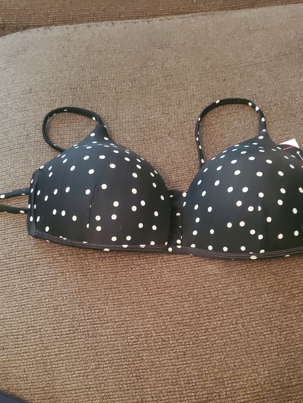 Polka Dot bathing suit top Black/White